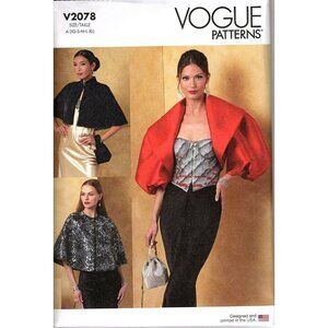 Vogue V2078 Misses XS to XL Capes and Shrugs Uncut Sewing Pattern